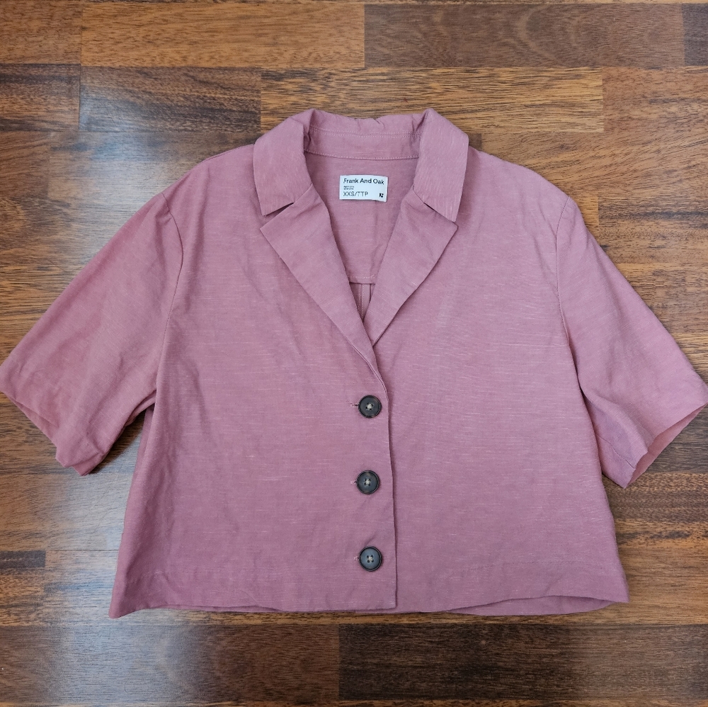Frank and Oak pink linen/tencel top